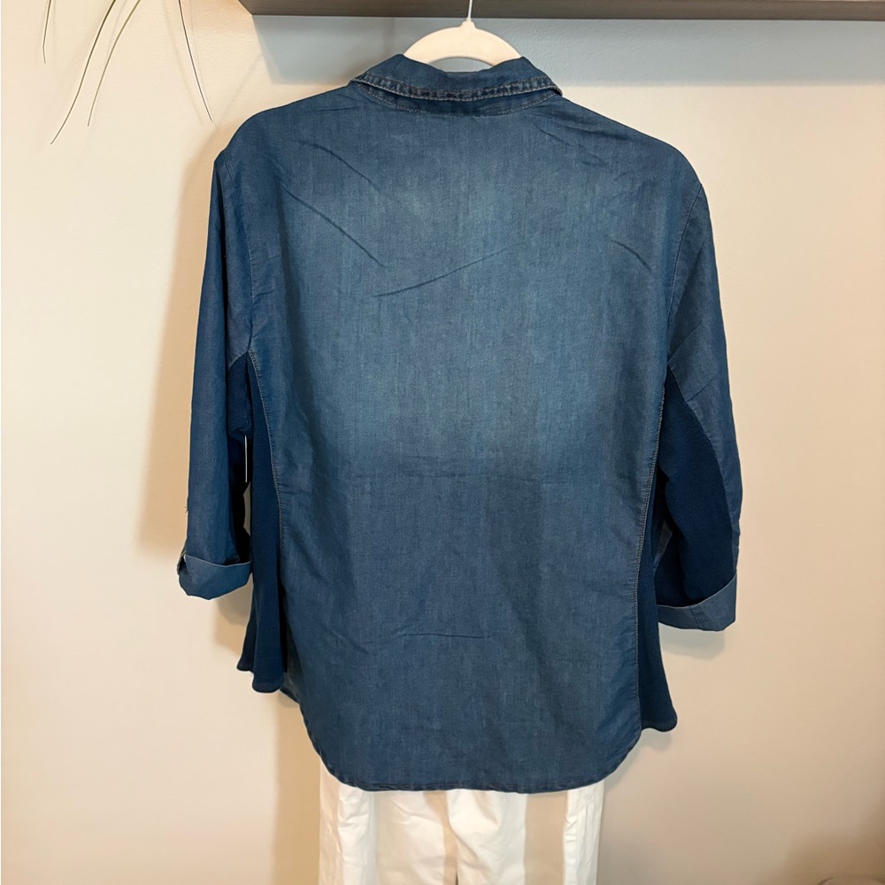 Plus size Denim Button-Up Shirt - Picture 4 of 5